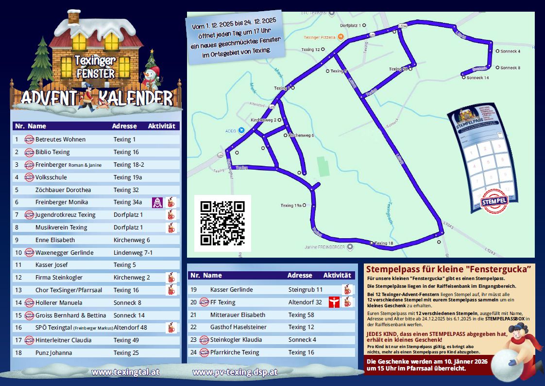 Texing Adventkalender-Fenster 2025